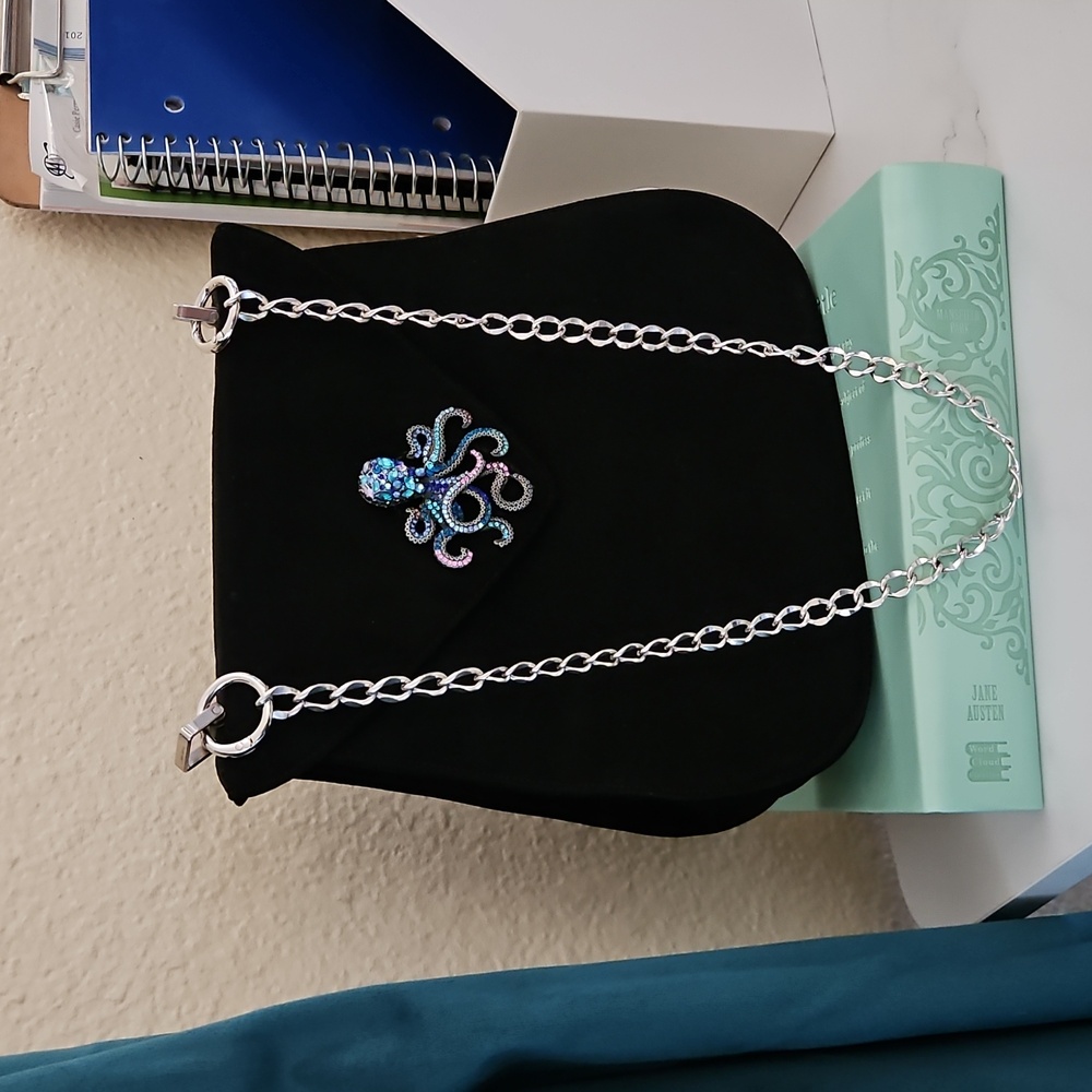 Black Vintage Suede Shoulder Bag - Refurbished